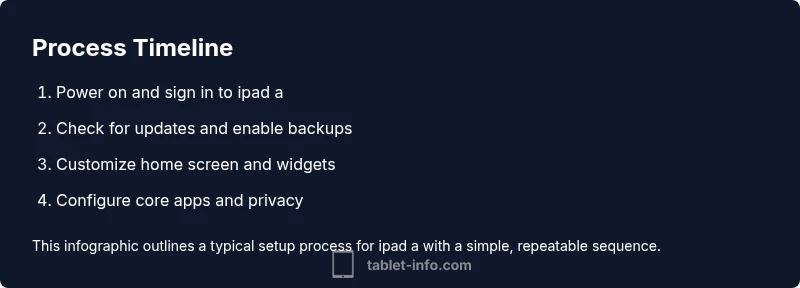 Infographic showing a step-by-step setup process for ipad a