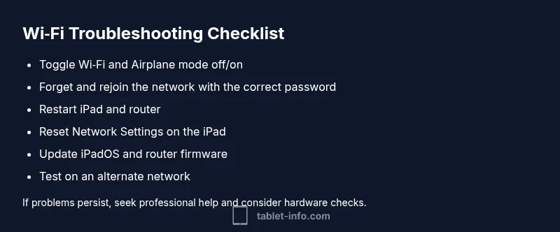 Checklist for fixing iPad Wi-Fi issues