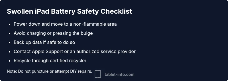 Checklist for swollen iPad battery safety