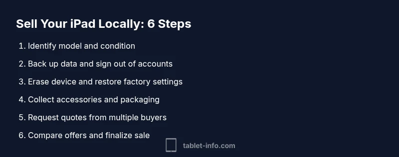 Tailwind infographic showing six steps to sell an iPad locally