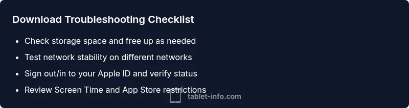 Checklist for fixing iPad app download issues