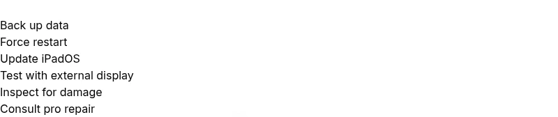 Checklist for diagnosing iPad screen lines