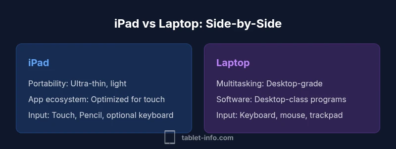 Comparison infographic: iPad vs Laptop