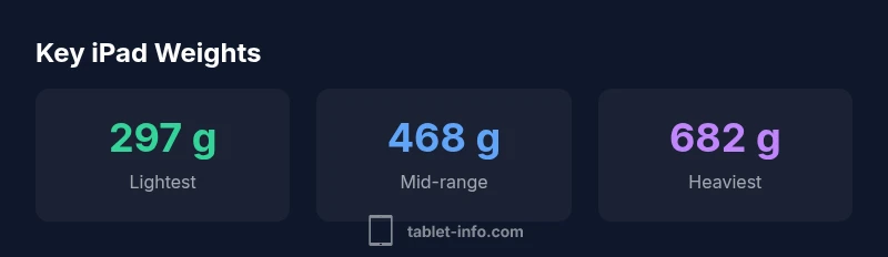 Chart showing iPad weights by model (grams)