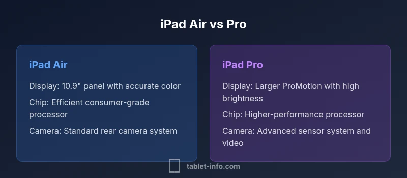 Air vs Pro infographic with two-column comparison