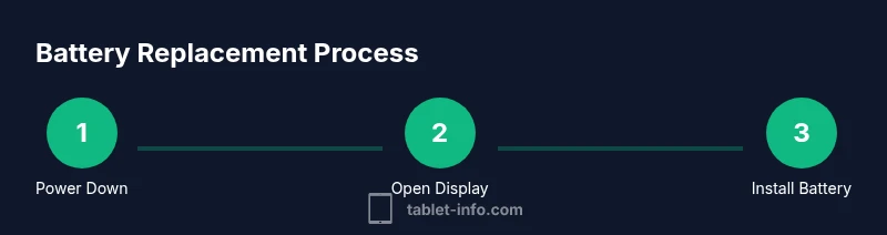 Infographic of a 3-step iPad battery replacement process