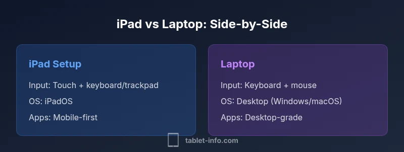 Comparison infographic showing iPad vs Laptop productivity